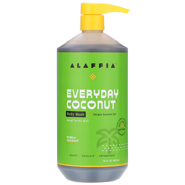 Everyday Coconut, Гель для тела, для нормальной и сухой кожи, чистый кокос, 32 жидких унции (950 мл) Alaffia