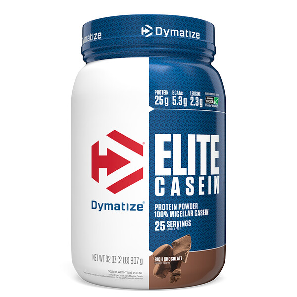 Elite Casein, насыщенный шоколад, 2 фунта (907 г) Dymatize Nutrition