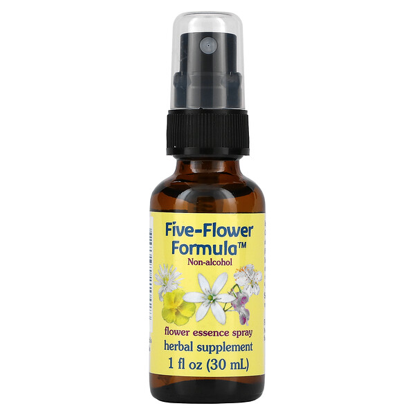 Five-Flower Formula, Спрей с цветочной эссенцией, безалкогольный, 1 жидкая унция (30 мл) Flower Essence