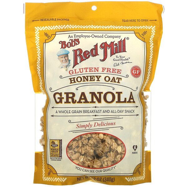 Honey Oat Granola, без глютена, 12 унций (340 г) Bob's Red Mill