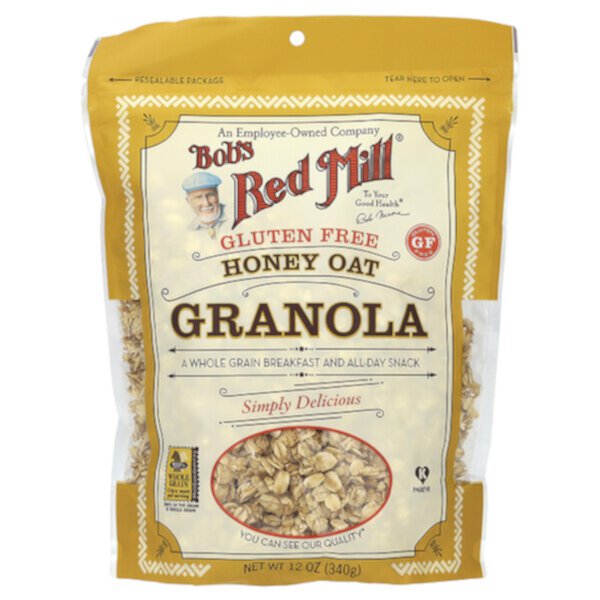 Honey Oat Granola, без глютена, 12 унций (340 г) Bob's Red Mill