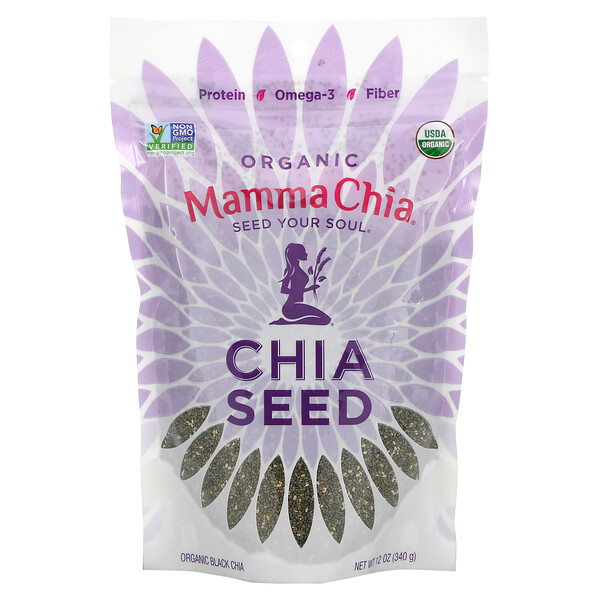 Органические семена чиа, 12 унций (340 г) Mamma Chia