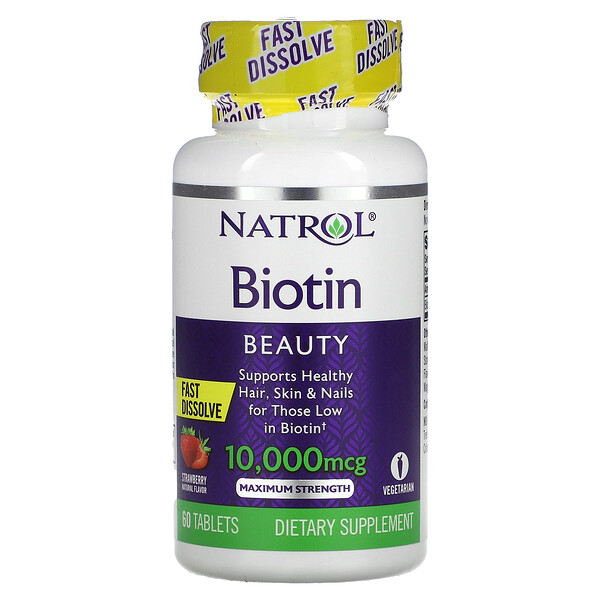 Биотин 10000 мкг - 60 таблеток - Natrol Natrol