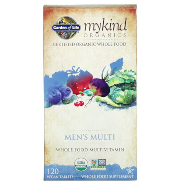 MyKind Organics, Мультивитамины для мужчин, 120 веганских таблеток Garden of Life