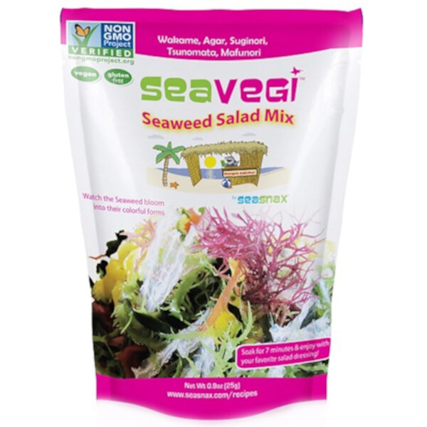SeaVegi, Смесь для салата из морских водорослей, 0,9 унции (25 г) SeaSnax