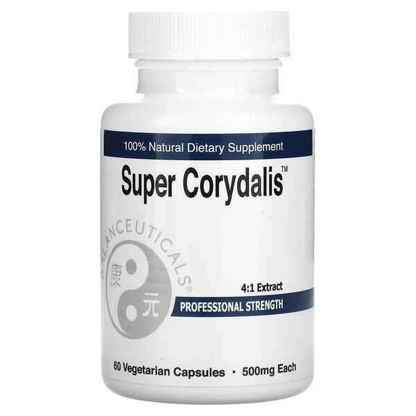 Super Corydalis, Professional Strength, 500 мг, 60 вегетарианских капсул Balanceuticals