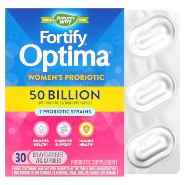 Fortify Optima, Пробиотик для женщин - 50 миллиардов КОЕ - 30 капсул с замедленным высвобождением - Nature's Way Nature's Way