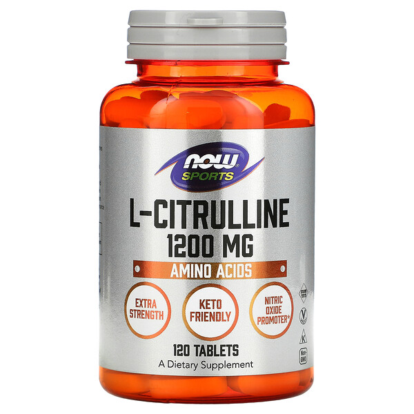 L-цитруллин, 1200 мг, 120 таблеток NOW Foods