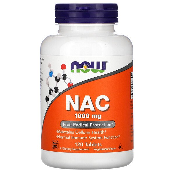 NAC, 1000 мг, 120 таблеток NOW Foods