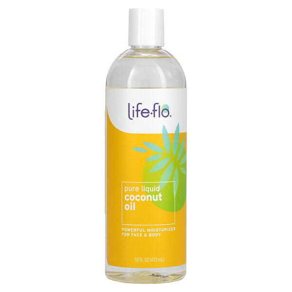 Чистое жидкое кокосовое масло, 16 жидких унций (473 мл) Life-flo