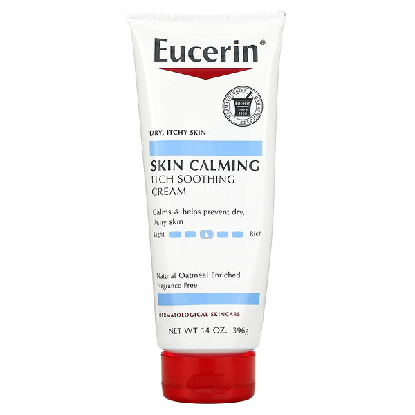 Успокаивающий крем для кожи, для сухой, зудящей кожи, без запаха, 14 унций (396 г) Eucerin