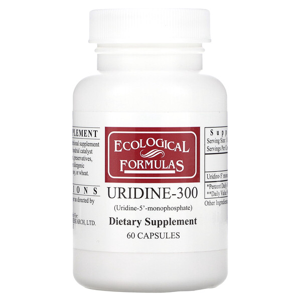 Uridine-300 - 60 капсул - Ecological Formulas - Формулы для детокса и очищения Ecological Formulas