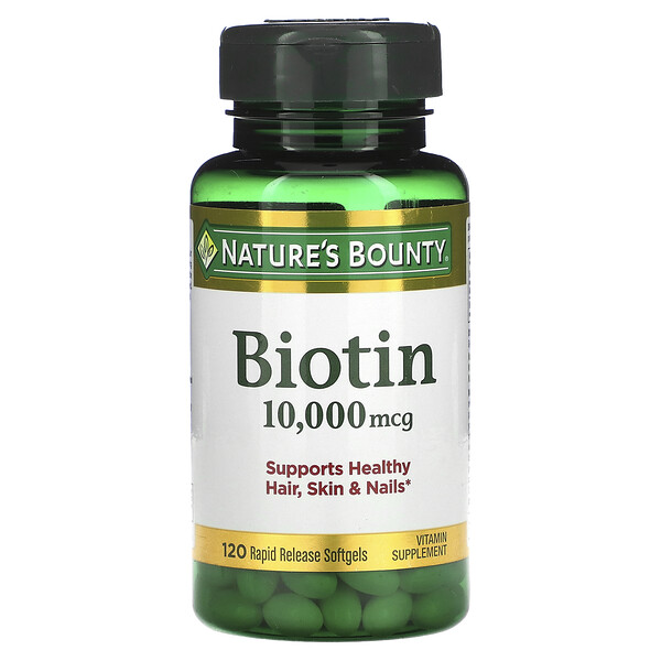 Биотин - 10,000 мкг - 120 быстрорастворимых капсул - Nature's Bounty Nature's Bounty