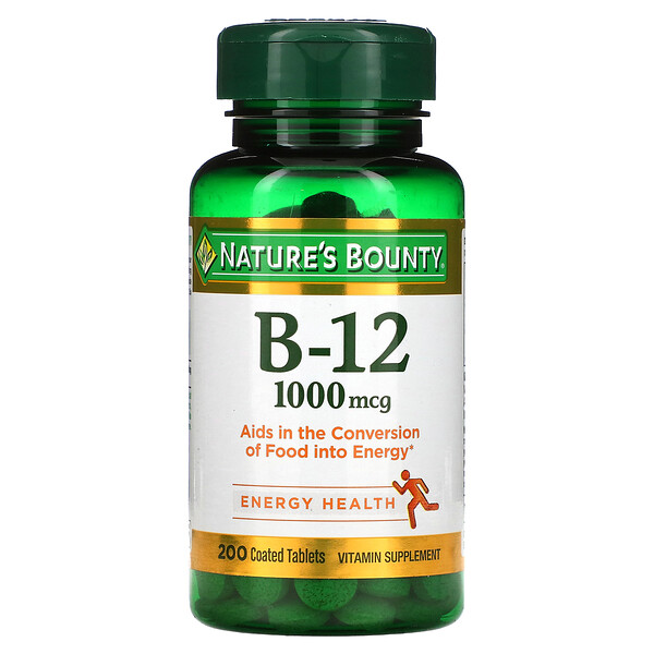 B-12 - 1000 мкг - 200 обтянутых таблеток - Nature's Bounty Nature's Bounty