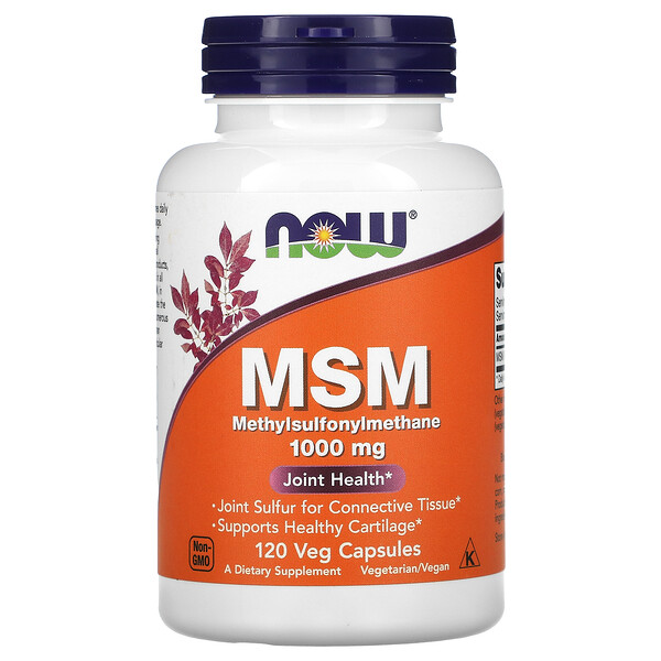MSM (Метилсульфонилметан) - 1000 мг - 120 растительных капсул - NOW Foods NOW Foods