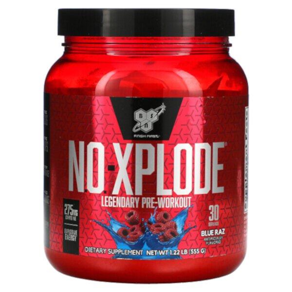 N.O.-Xplode, Legendary Pre-Workout, Blue Raz, 1,22 фунта (555 г) BSN