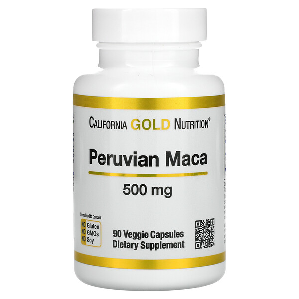 Перуанская мака, 500 мг, 90 растительных капсул California Gold Nutrition