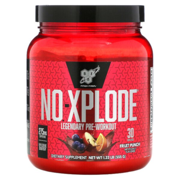 N.O.-Xplode, Legendary Pre-Workout, фруктовый пунш, 1,22 фунта (555 г) BSN