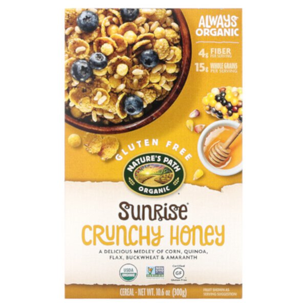 Органические хлопья Sunrise Crunchy Honey, 10,6 унций (300 г) Nature's Path