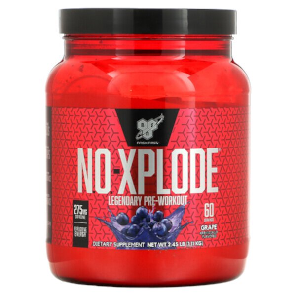 N.O.-Xplode, Legendary Pre-Workout, виноград, 2,45 фунта (1,11 кг) BSN