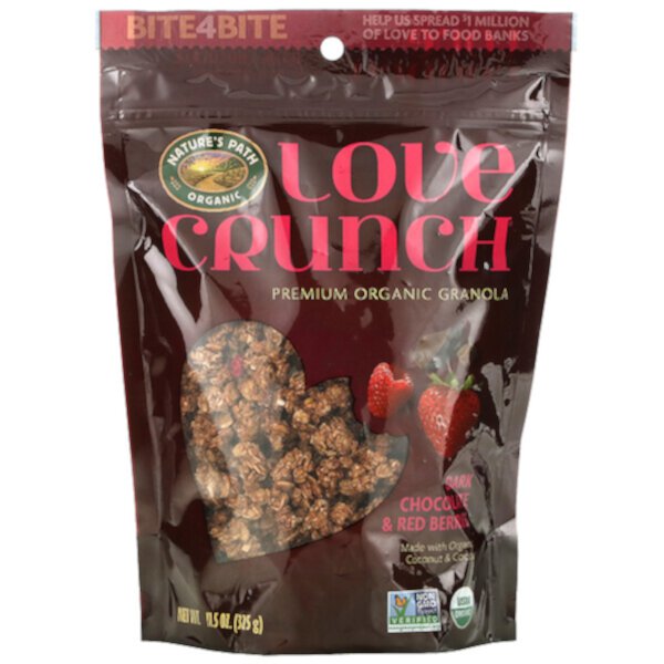 Love Crunch, Органическая гранола премиум-класса, темный шоколад и красные ягоды, 11,5 унций (325 г) Nature's Path