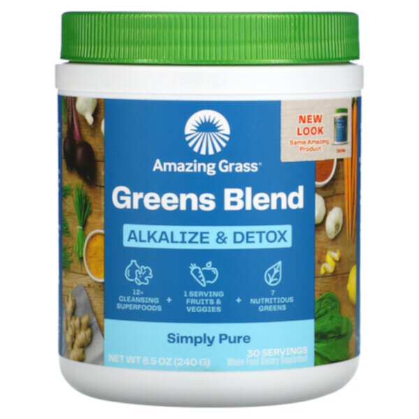 Green Blend, Подщелачивание и Детокс, 8,5 унций (240 г) Amazing Grass