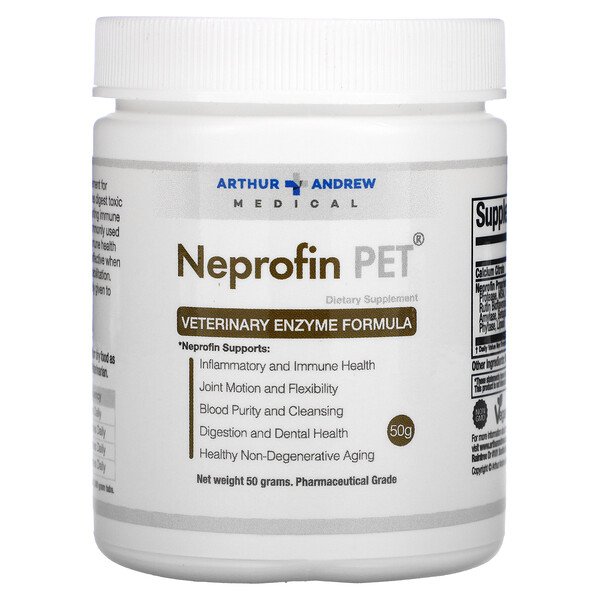 Neprofin Pet, Ветеринарная ферментная формула, 50 г Arthur Andrew Medical