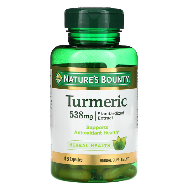 Куркума, стандартизированный экстракт, 538 мг, 45 капсул Nature's Bounty