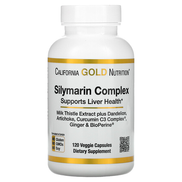 Силимариновый комплекс, 120 растительных капсул California Gold Nutrition