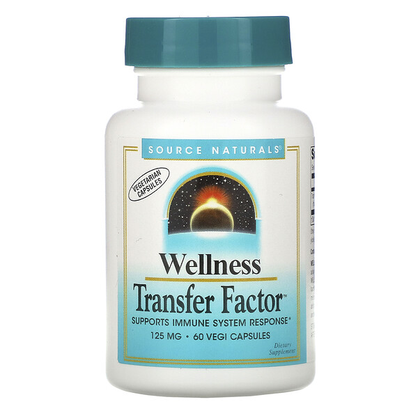 Wellness Transfer Factor, 125 мг, 60 растительных капсул Source Naturals