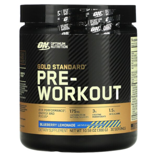 Gold Standard Pre-Workout, черничный лимонад, 10,58 унций (300 г) Optimum Nutrition