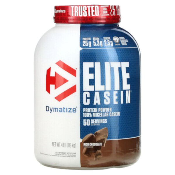 Elite Casein, насыщенный шоколад, 4 фунта (1,8 кг) Dymatize