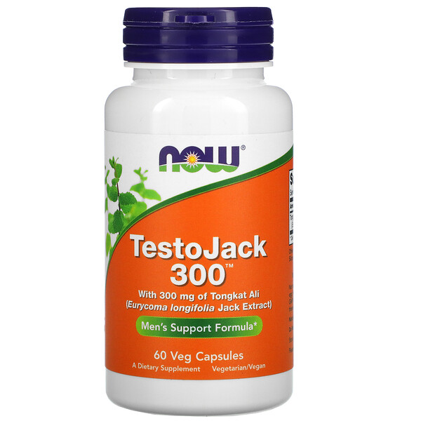 TestoJack 300, 300 мг, 60 растительных капсул NOW Foods