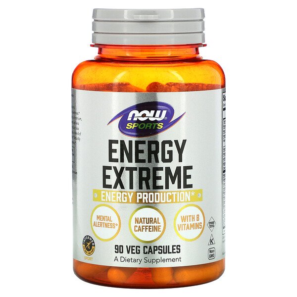Sports, Energy Extreme, 90 растительных капсул NOW Foods