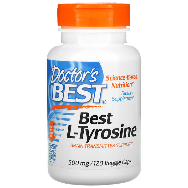 Best L-тирозин, 500 мг, 120 растительных капсул Doctor's Best