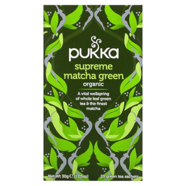 Органический зеленый чай, Supreme Matcha Green, 20 пакетиков по 0,05 унции (1,5 г) каждый Pukka Herbs
