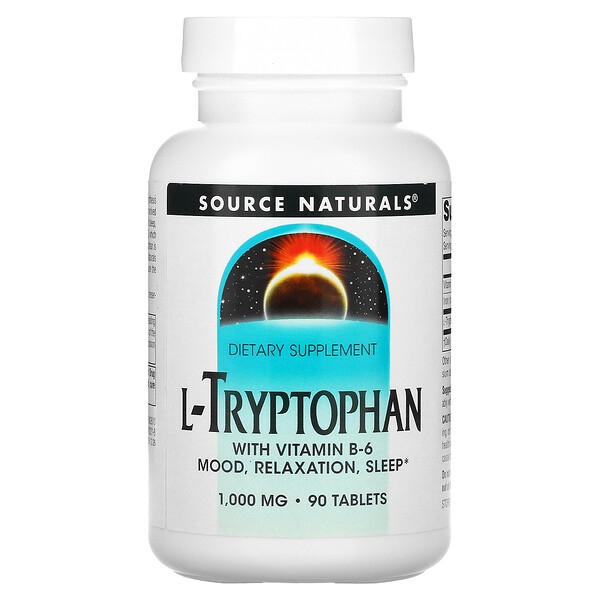 L-Tryptophan - 1000 мг - 90 таблеток - Source Naturals Source Naturals
