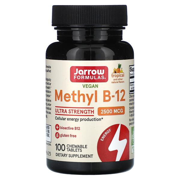 Methyl B-12, Тропический, 2500 мкг, 100 Жевательных Таблеток - Jarrow Formulas Jarrow Formulas