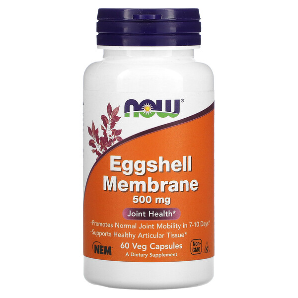Мембрана яичной скорлупы, 500 мг, 60 растительных капсул NOW Foods