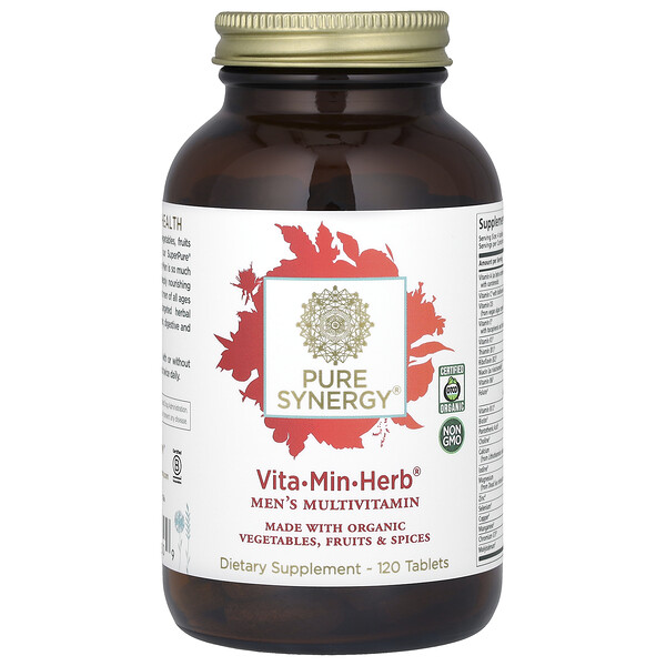 Vita-Min-Herb для Мужчин - Мультивитамины - 120 таблеток - Pure Synergy Pure Synergy