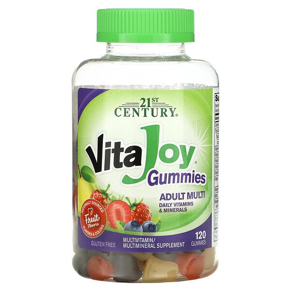 VitaJoy Gummies, Взрослый Мультивитамин, Фруктовый Вкус, 120 Жевательных Конфет - 21st Century 21st Century
