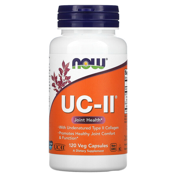 UC-II Joint Health с неденатурированным коллагеном типа II, 120 растительных капсул NOW Foods