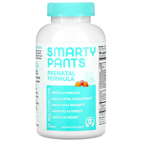 Пренатальная формула, лимон, апельсин и клубника-банан, 120 жевательных таблеток SmartyPants