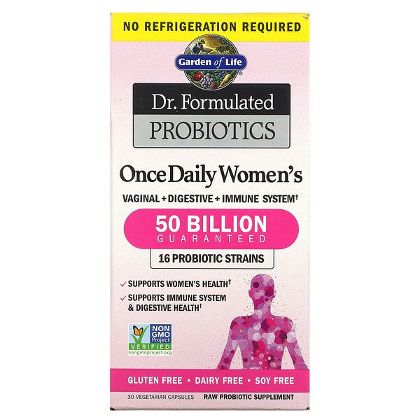 Пробиотики Dr. Formulated, для женщин один раз в день, 50 миллиардов, 30 вегетарианских капсул Garden of Life
