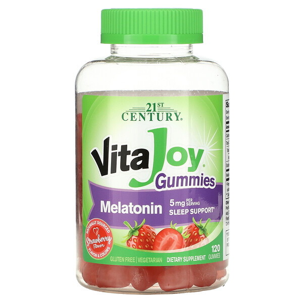 Жевательные конфеты с мелатонином VitaJoy, 2,5 мг, 120 жевательных конфет 21st Century