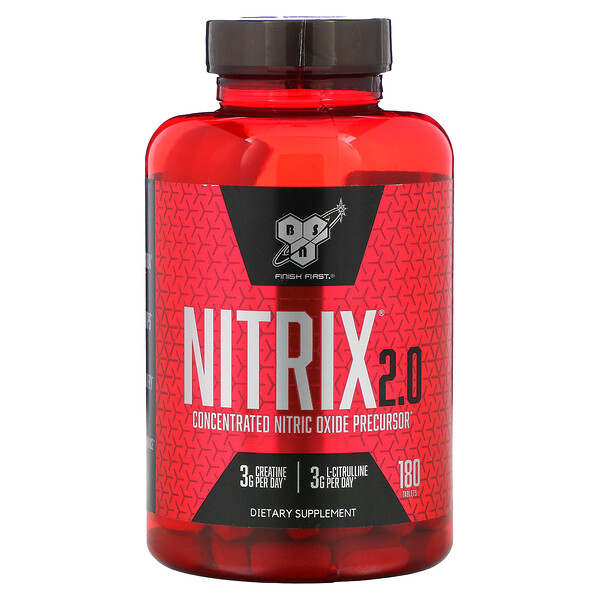 Nitrix 2.0, Концентрированный прекурсор оксида азота, 180 таблеток BSN