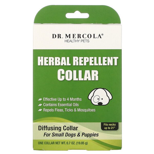 Herbal Repellent Collar, для маленьких собак и щенков, один ошейник, 19,85 г (0,7 унции) Dr. Mercola