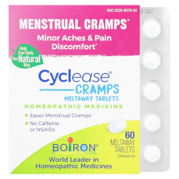 Cyclease Cramp, Менструальные спазмы, 60 быстрорастворимых таблеток Boiron