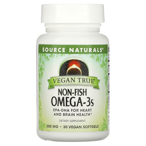 Non-Fish Omega-3s, Веганские - 300 мг - 30 веганских капсул - Source Naturals Source Naturals
