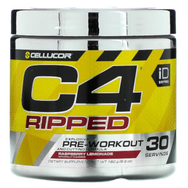 C4 Ripped, Pre-Workout, малиновый лимонад, 6,3 унции (180 г) Cellucor